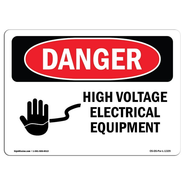 OSHA Waring Sign Rigid Plastic Sign  Made in The USA Work Site High Voltage Electrical Room with Symbol Protect Your Business Warehouse & Shop Area 